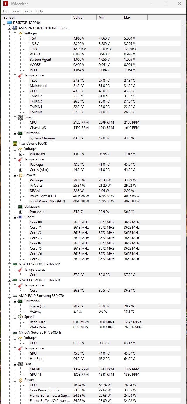 Temperature and Voltages